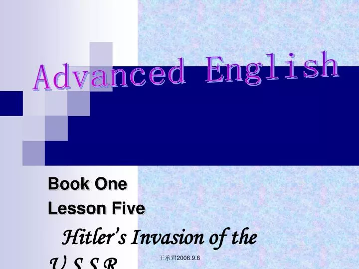 book one lesson five hitler s invasion of the u s s r