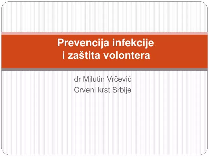 prevencija infekcije i za tita volontera