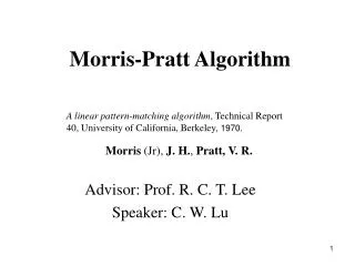 Morris-Pratt Algorithm