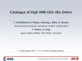 Catalogue of High AMR GEO-like Debris