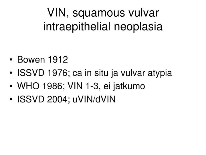 vin squamous vulvar intraepithelial neoplasia