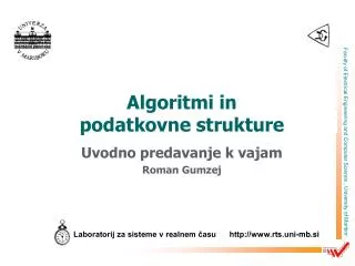 algoritmi in podatkovne strukture