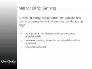 m l for dp2 setning