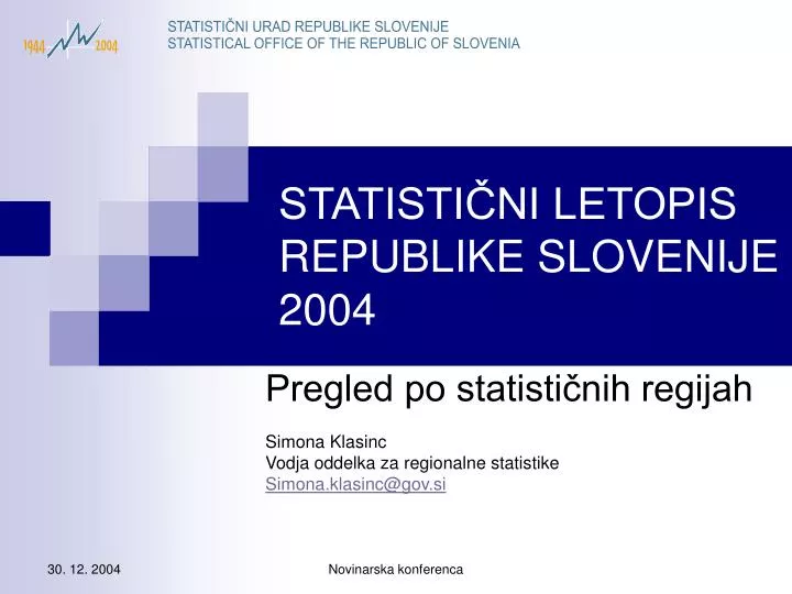 statisti ni letopis republike slovenije 2004
