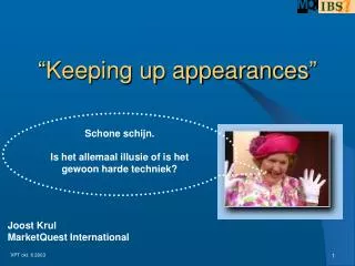keeping up appearances