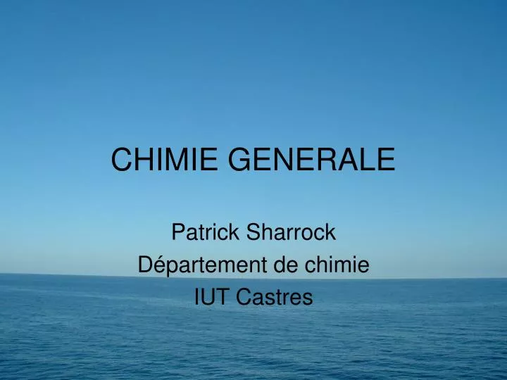 chimie generale