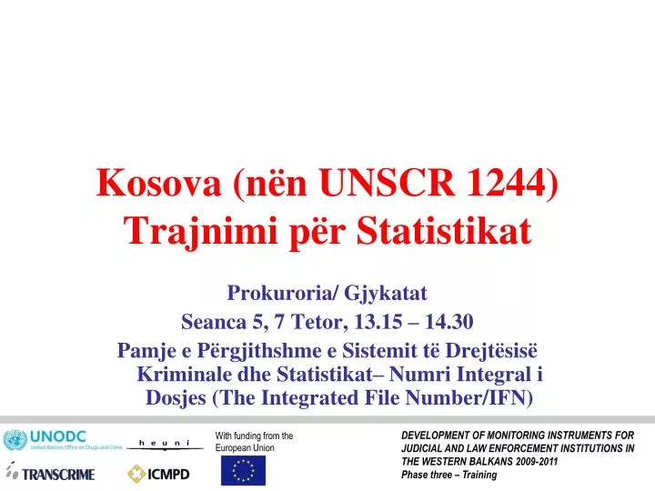 kosova n n unscr 1244 trajnimi p r statistikat