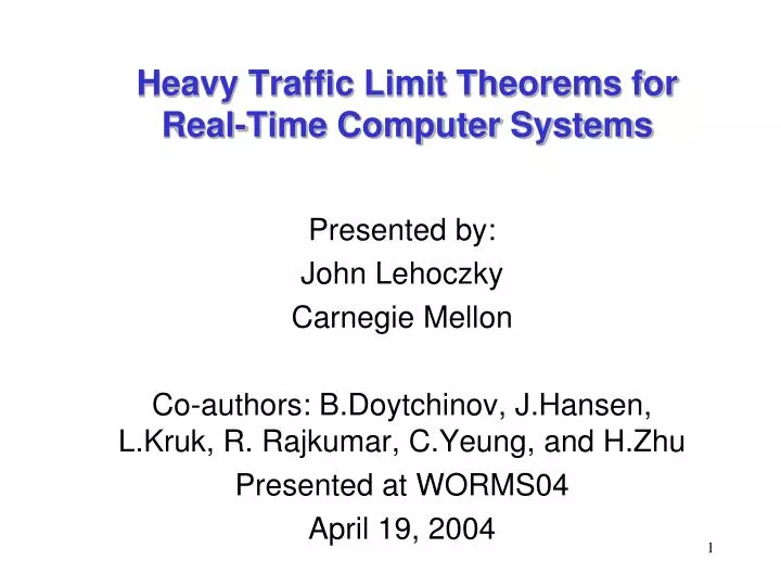 heavy traffic limit theorems for real time computer systems