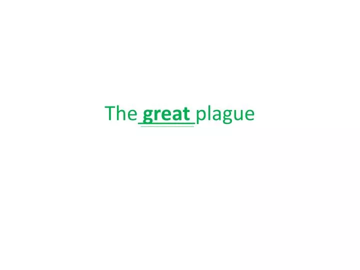 the great plague