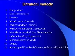 difrak n metody