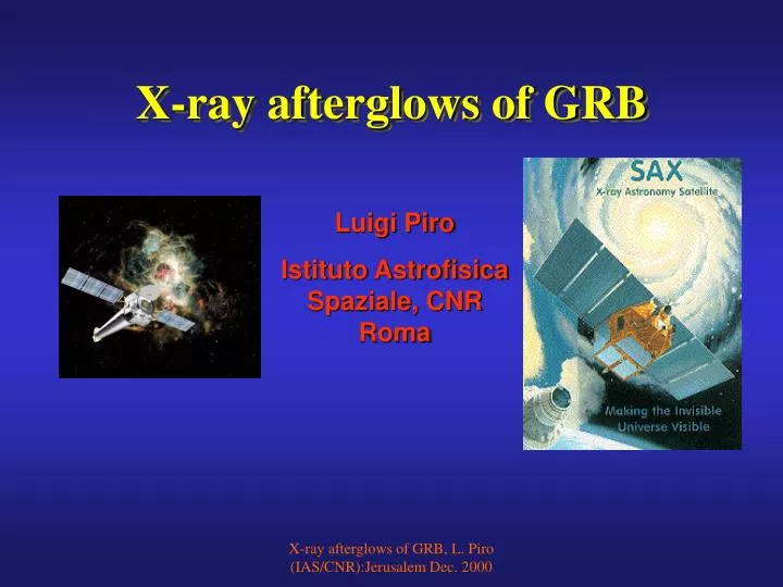 x ray afterglows of grb