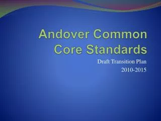 Andover Common Core Standards
