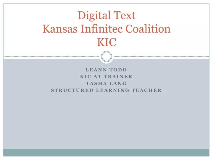 digital text kansas infinitec coalition kic