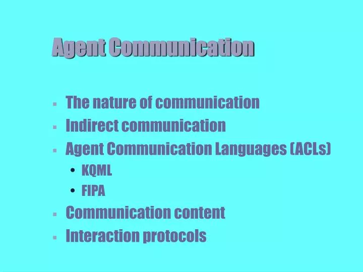 agent communication