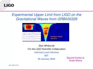 Experimental Upper Limit from LIGO on the Gravitational Waves from GRB030329