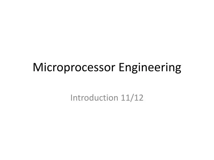 microprocessor engineering