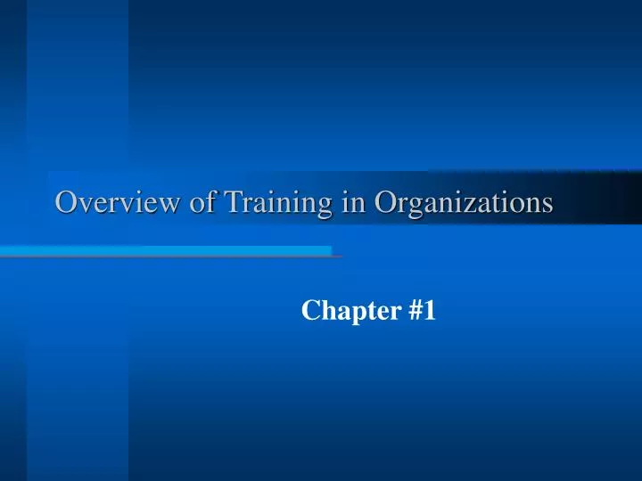 overview of training in organizations