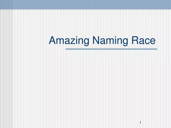 amazing naming race