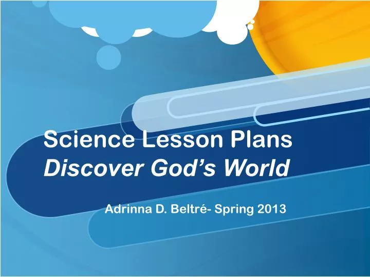science lesson plans discover god s world