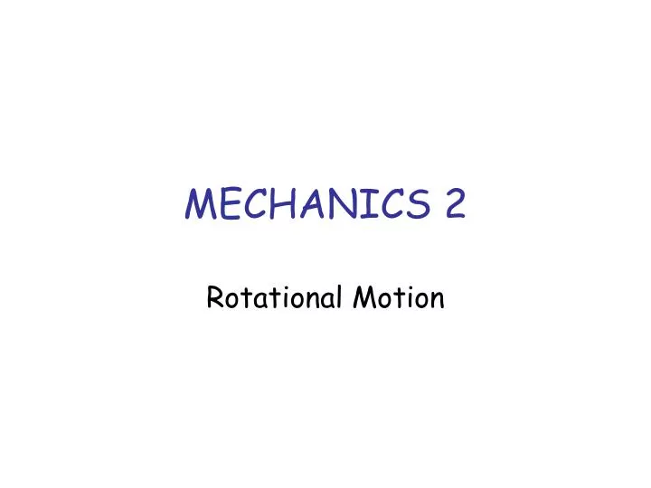 mechanics 2