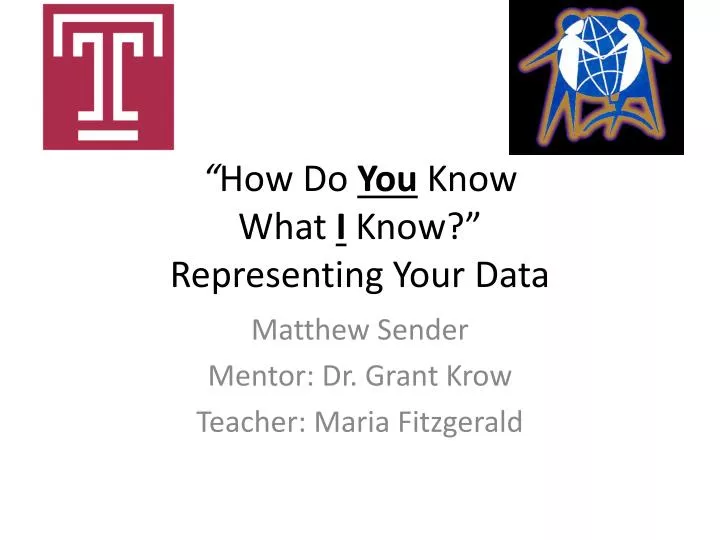 how do you know what i know representing your data