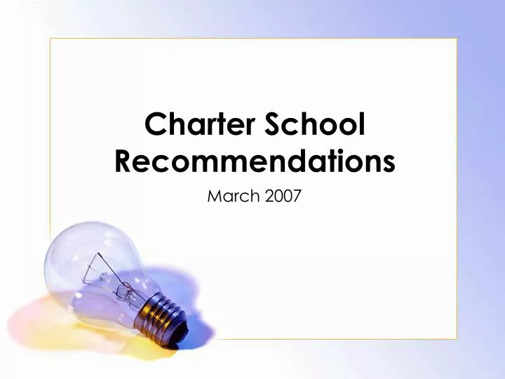charter school recommendations