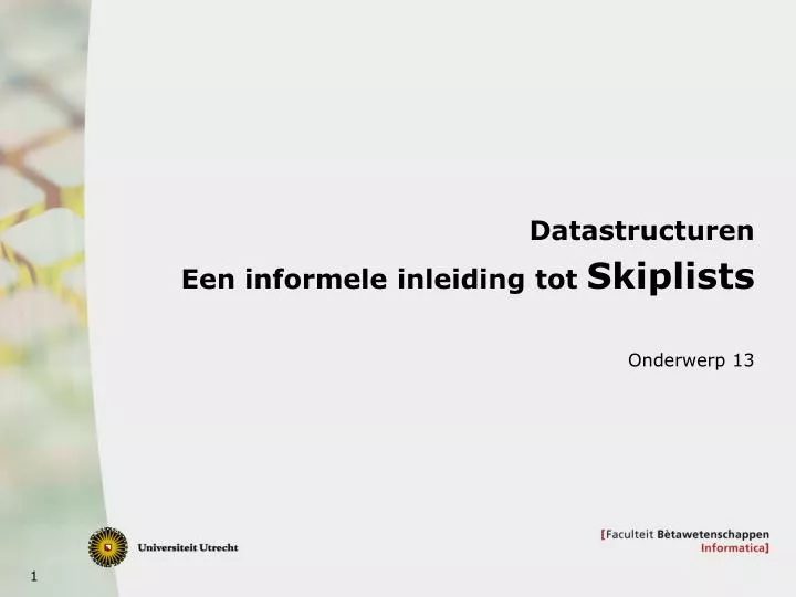 datastructuren een informele inleiding tot skiplists