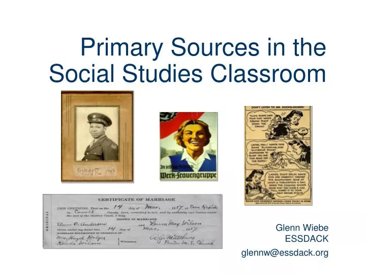 primary sources in the social studies classroom