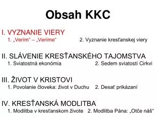 obsah kkc