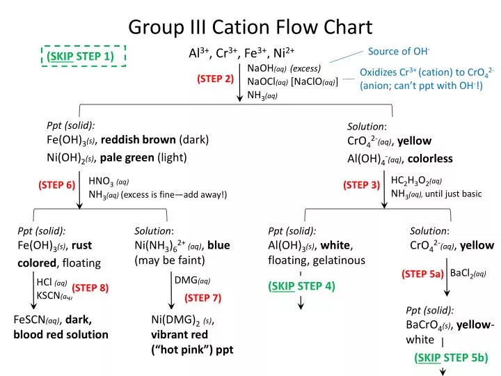 group iii cation flow chart