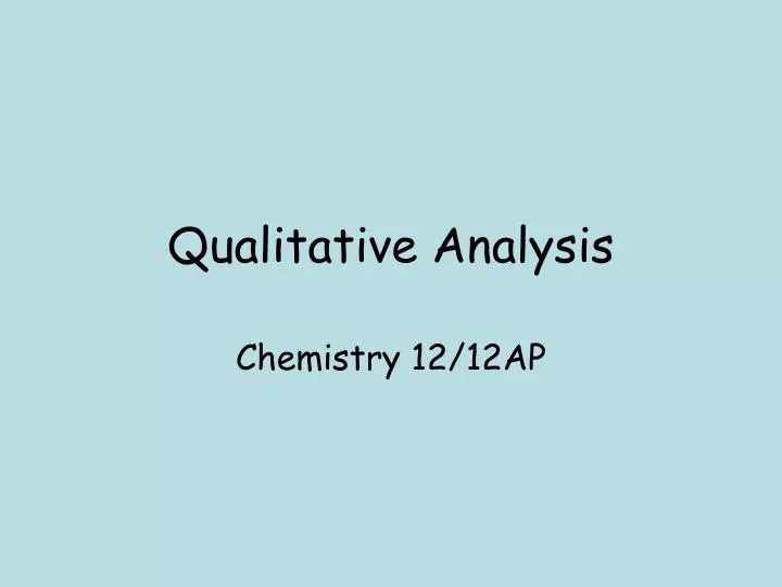 qualitative analysis