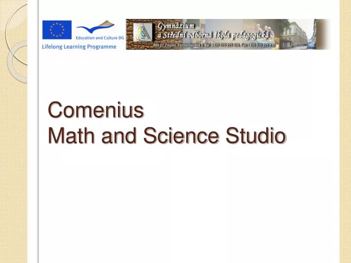 comenius math and scien ce studio