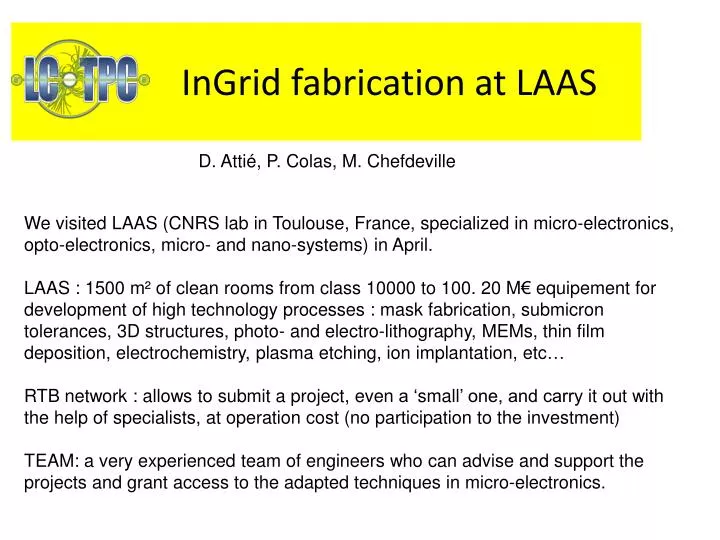 ingrid fabrication at laas