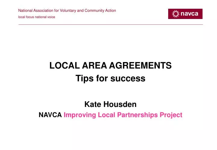 national association for voluntary and community action local focus national voice