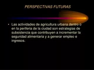 perspectivas futuras