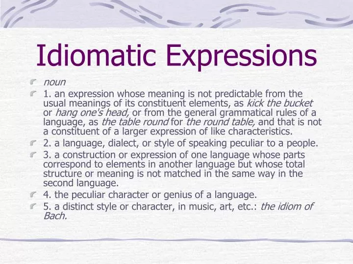 idiomatic expressions