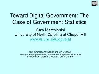 Toward Digital Government: The Case of Government Statistics