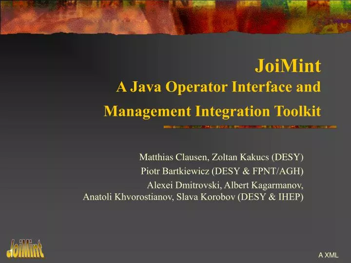 joimint a java operator interface and management integration toolkit
