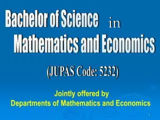 Jointly offered by Departments of Mathematics and Economics