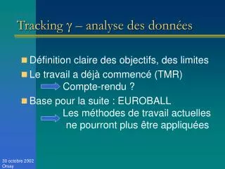 tracking analyse des donn es