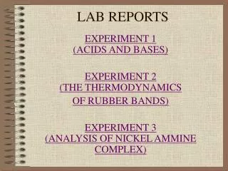 LAB REPORTS