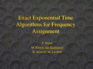 Exact Exponential Time Algorithms for Frequency Assignment