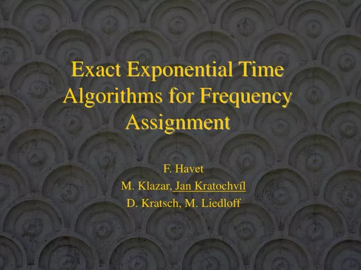 exact exponential time algorithms for frequency assignment