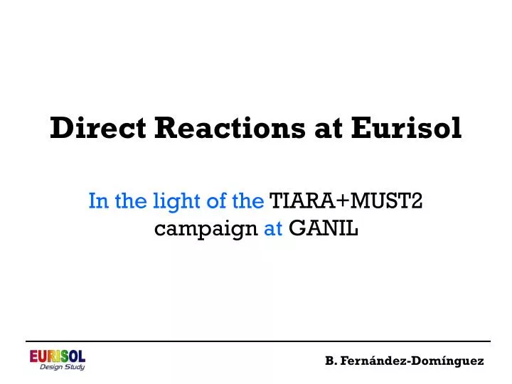 direct reactions at eurisol