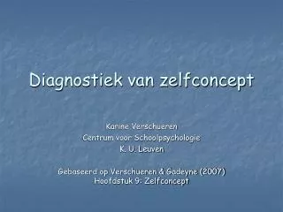 diagnostiek van zelfconcept