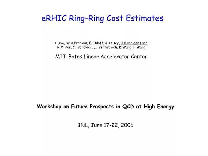 erhic ring ring cost estimates