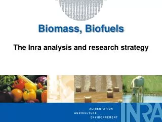 Biomass, Biofuels The Inra analysis and research strategy