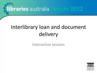 Interlibrary loan and document delivery