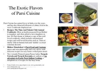 The Exotic Flavors of Parsi Cuisine