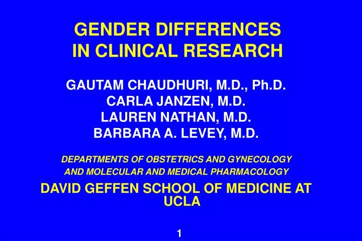 gender differences in clinical research